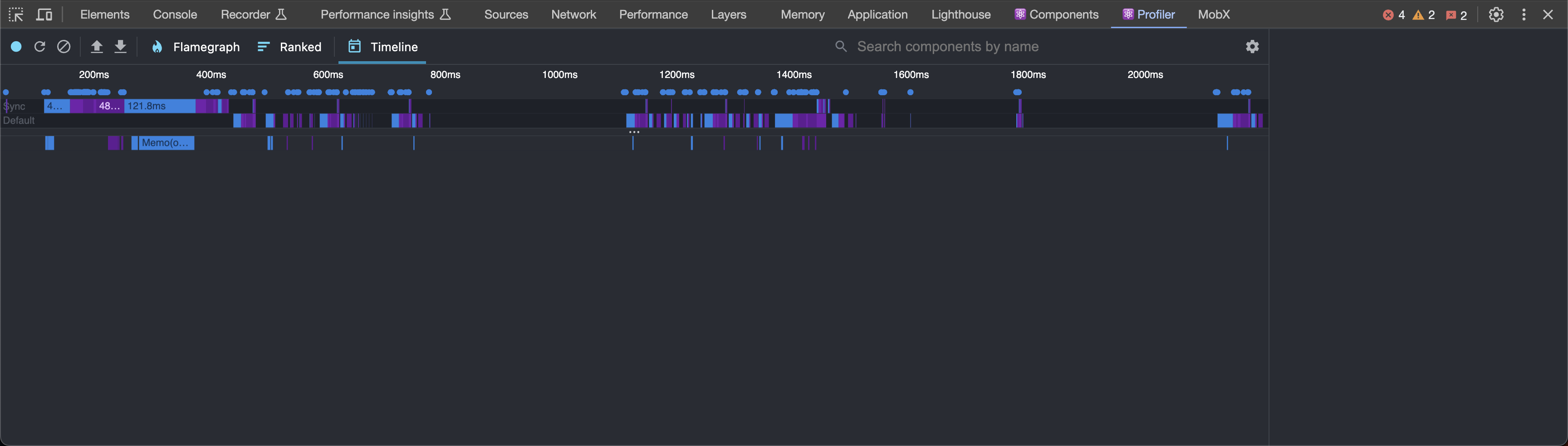 React devtools timeline